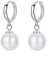Perlenohrringe 925 Perlenohrringe Hängend für Damen,1 Paar Hypoallergene Silber Ohrringe Damen Creolen Silber 925 Klein Perlenschmuck für Mädchen 10mm