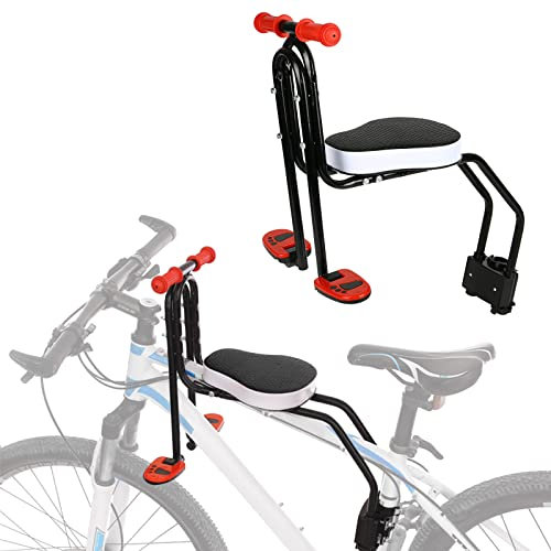 Kindersattel Fahrrad Vorne Babysitz, Kindersitz Fahrrad Vordersitz Kindersitz Pedal, Sicherheit Kind Fahrradsitz Fahrrad für Kinder Sattel MTB Rennrad mit FußPedale UnterstüTzung (Sitz mit Griff)