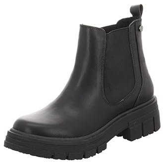 piece of Mind. Damen Schuhe schlichte Stiefel Chelsea Boots 254-620 Black (eu_footwear_size_system, adult, women, numeric, medium, numeric_40)