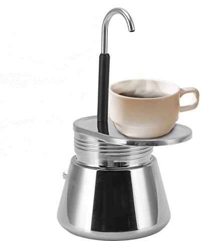 GOWENIC 1 Cup Moka Coffee Maker, Stainless Steel Italian Espresso Coffee Maker Stovetop Moka Pot, DIY Large Capacity Portable Coffee Maker, 101 to 500ml