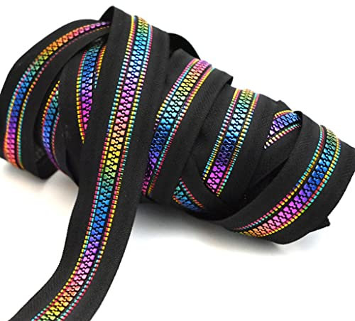 WRAEK Harz Reißverschlüsse, 2Yard 5# Nylon Regenbogen Zähne Reißverschluss Für Nähen Tasche Jacke Reißverschlüsse Zip Für Nähen DIY Kleidungsstück Zubehör