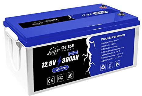 GLIESE 12,8V 300Ah LiFePO4 Akku Deep Cycles Battery Lithiumbatterie wiederaufladbar mit über 5000 Mal Tiefzyklen und BMS Schutz Zyklen Reihe/Parallel für Solaranlage