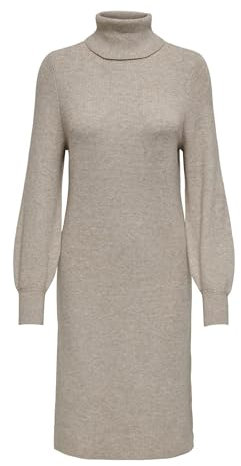 Only Onlsasha L/S Rollneck Dress Nca Knt vestido de punto, Mujer, Mocha Meringue/Detail:w. Melange, XS