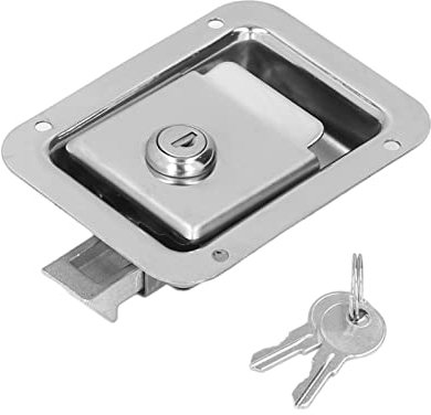 Tbest Serrature e Accessori, Serratura per Rimorchio da Viaggio Maniglia a Paletta per Montaggio a Filo in Acciaio Inossidabile Chiusura per Porta Camper per Cassetta degli
