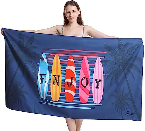 JMQYS Mikrofaser Handtuch Strandtuch Badetuch groß 160x100cm, Sandfreie, Leicht, Schnelltrocknend Strandhandtuch Handtücher für Damen Herren Mädchen, perfekt für Strand Reise Sport Sauna Yoga