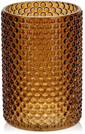 Hollyone Jarrón de cristal marrón de 14 cm para flores, moderno jarrón de cristal para decoración del hogar, jarrón decorativo para bodas, chimenea, fiesta, mesa, centro de mesa, estante, sala de