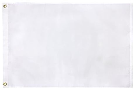 TOPFLAGS Solide weiße Flagge, blanko, 60 x 90 cm, erstellen Sie Ihre eigene solide weiße Flagge, DIY-Flagge, blanko, Leinwand-Banner zum Dekorieren mit Messingösen