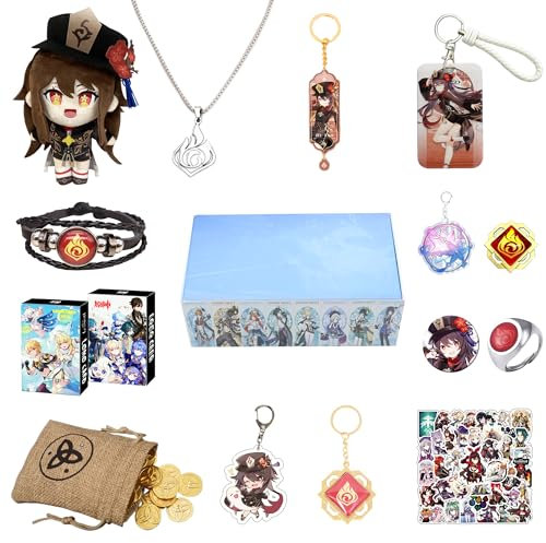 Nahida Genshin Impact Schlüsselanhänger fur Dekorieren, Genshin Impact Geschenkbox, Genshin Impact Geschenk Set, (Hu Tao)