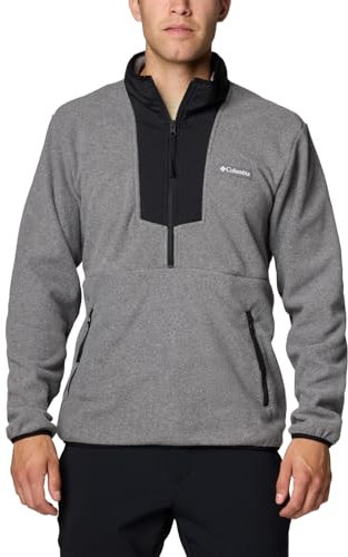 Columbia Pile da uomo Sequoia Grove con mezza zip, City Grey Heather/Nero, X-Large