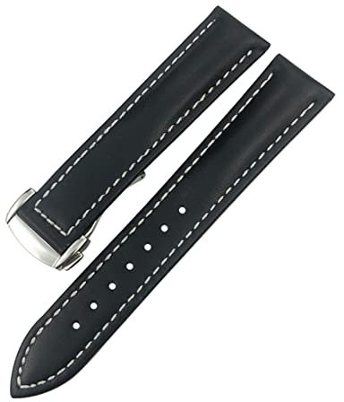 TIOYW Echtes Leder Armband 20mm 22mm 18mm 19mm 21mm Für Omega Seamaster AT150 Diver 300 De Ville Rindsleder Alligator Uhrenarmband, 21mm for OMG, Kunststoff, Achat