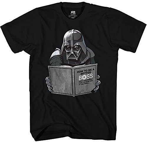 STAR WARS Dark Vador Dark Side Improving Vador Empire Funny Humour Pun T-shirt graphique pour homme, Corbeau noir de qualité supérieure, Taille S