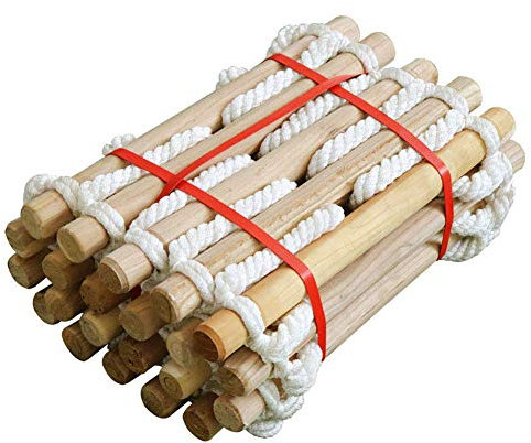 Agashi Round Wooden Soft Ladders, Climbing Rope Ladders for Escape and Rescue, Family Spare Protective Round Wooden Soft Ladders/3M