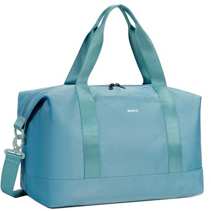 ECOHUB 30L Reisetasche Handgepäck Groß, für Easyjet Handgepäck 45x36x20, Faltbare Handgepäck Tasche für Flugzeug, Sporttasche mit Abnehmbar Nass-Tasche, Weekender Damen Herren(Blau)