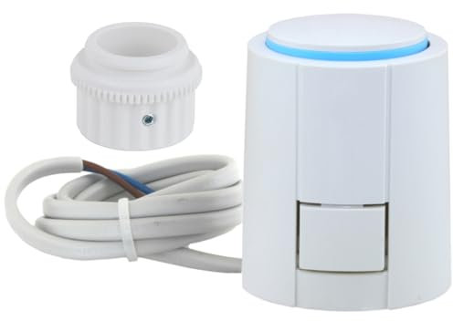 Thermischer Stellantrieb für Ventil Kompakt Heizkörper, 230V NC, stromlos geschlossen, Thermoantrieb, für Ventile von Brötje Danfoss RA Jaga