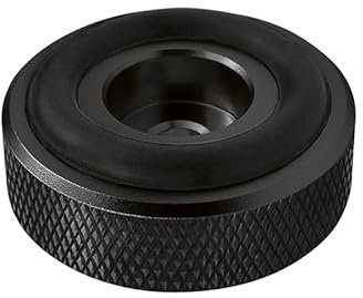 Dynavox Gerätefüsse mit Rändelung midi aus Aluminium. Für HiFi Geräte wie Lautsprecher, Verstärker und Plattenspieler, schwarz eloxiert, 4er-Set