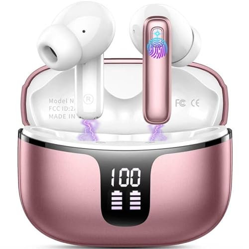 Renimer Auriculares inalámbricos estéreo de alta fidelidad con 4 micrófonos ENC con cancelación de ruido Earbuds