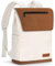 MOCOCITO Rucksack Damen, Daypack, Laptop Rucksäcke, Reiserucksack Arbeitstasche mit 15,6 Zoll Laptopfach, Tagesrucksack, Schön Elegant Backpack für Ausflüge, Uni, Schule u. Büro(Beige + Braun)