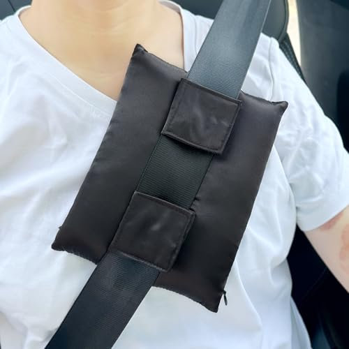Seidiges Satin-Port-Kissen, Herz-OP-Kissen für Chemo-Port nach offener Herz-Operation, Erholung, Geschenke, Bypass-Herzschrittmacher, Muss-Schutz, glattes Kühlkissen, Schwarz