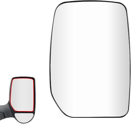 SENZEAL Spiegelglas Rechts Beifahrerseite Beheizbar mit Trägerplatte für Ford Transit MK6 MK7 2000-2013 4059964 YC15-17K740-AA Außenspiegel Glas Ersatz (Oben Rechts)
