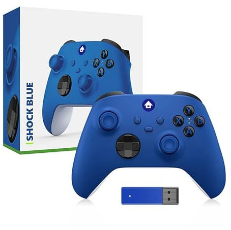 BeisDirect Controller wireless per controller gamepad XBOX Serie X/S con adattatore wireless 2.4G, impugnatura da gioco antiscivolo Rocker per accessori per gamepad PC - blu