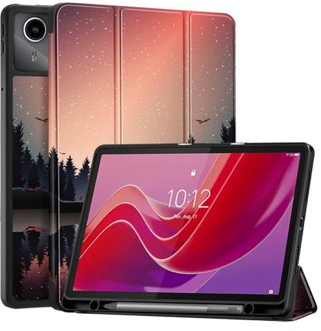 Vakarey Für Lenovo Tab M11 Hülle mit Stifthalter,Ultra-Dünn Smart Schutzhülle für Lenovo Tab M11,Dämmerung