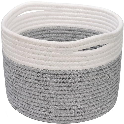 Small Storage Basket, Cotton Rope Basket for Shelves, Baskets for Remote, Toy, Storage Organizer for Toy Storage Bin, 24 x 24 x 18 cm