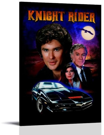 EGLOBICH Poster, Motiv: Knight Rider Key Art, TV-Show, dekoratives ästhetisches Leinwandposter, 60 x 90 cm, Rahmen-Knight Rider Key Art