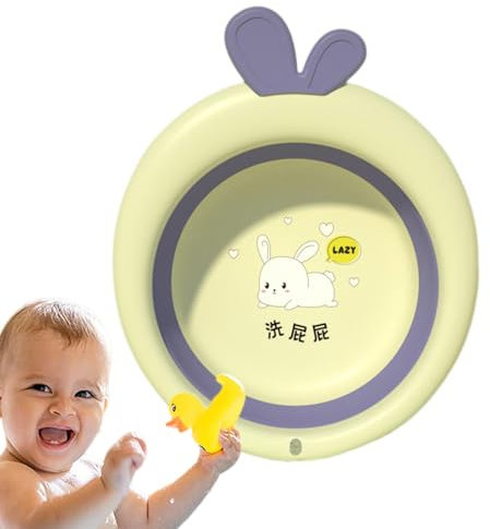Bañera de viaje para bebé, lavabo de dibujos animados, lavabo plegable, lavabo plegable, suministros para lavabo para recién nacidos, lavabo plegable, bañera para bebés, bañera para niños y bebés de 1