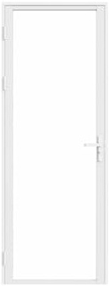 Vente-unique - Bloc porte réversible en aluminium et verre trempé - H204 x L73 cm - Blanc - LOXTON