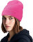 Voarge 1 Stück Beanie Mütze Stretchy Bündchen, Unisex Winter Warm Halten Windschutz Strickmützen Weich Elastisch Fleece für Männer und Frauen, Rosa