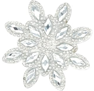 JIHUOO 6 Pcs 7.6cm Christmas Snowflake Iron On Patches Glitter Snowflake Applique Big Iron On Snowflakes Adhesive Rhinestone Appliques Sparkle Clothing Patches Winter Embroidery Patches