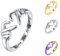 JkyKnowo Silber Umarmungsringe für Damen Romantischer I Love You Forever Gravierte Worte Umarmung Herz Ring für Dame Freunde Valentinstagsgeschenk Offener Ring (D)