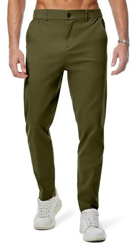 JMIERR Chino Hose Herren Baumwolle Business Männer mit Taschen | Anzughose Herren,Jogginghose,Sweatpants,Cargohose,Bequeme Stof,mit Kordelzug,Elastische Taille,mit Taschen,Freizeit,Golf