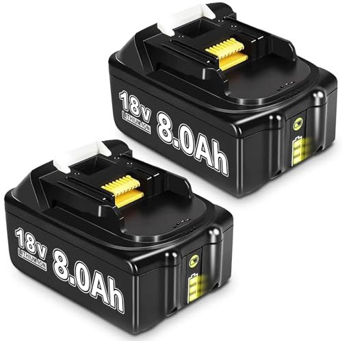 2Pack 8.0Ah BL1860B Replacement for Makita 18V Batteries Compatible with Makita Batteries BL1850 BL1830 BL1860B BL1860 BL1830B BL1840 BL1820 BL1815 BL1835 BL1845 LXT-400