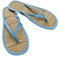 YXINAER Pantoufles en Paille for Femmes, Tongs Plates À Lanières, Pantoufles D'été Confortables en Rotin Tissé À l'herbe for La Maison Sandales de Plage en Paille(Blue,41)