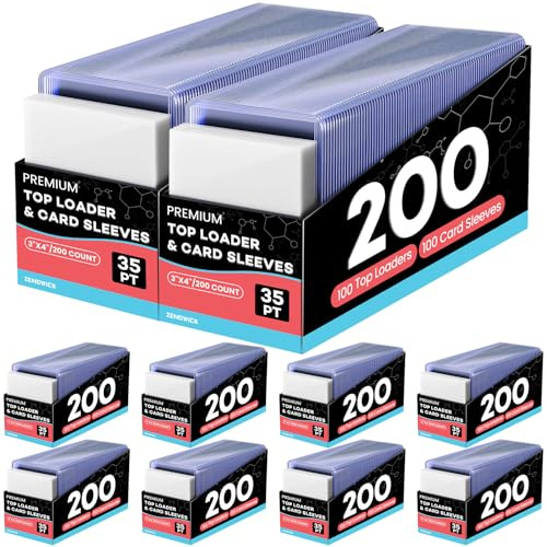 2000 Card Sleeves Top Loaders for Cards, 3 x 4 Hard Plastic Toploaders | Baseball Card Protectors, Trading Card Holder for Trading Sports Football Game Cards (1000 Toploaders + 1000 Penny Sleeves)