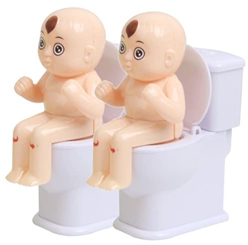 GARIOUANS Lot De 2 Jouets De Toilette À Jet d'eau pour Enfants Jouets De Bain pour Faire Caca pour Garçon Qui Fait Pipi du 1Er Avril en Forme De Toilette De Toilette À Jet