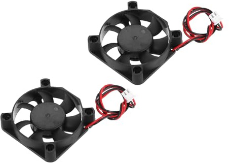 sourcing map 2 Pcs DC12V Brushless Cooling Fan DC12V 0.08A 50x50x10mm 2Pin 2Wire High Speed Quiet for 3D Printer Computer Case Video Equipment DIY Ventilation Project 1500-2200RPM