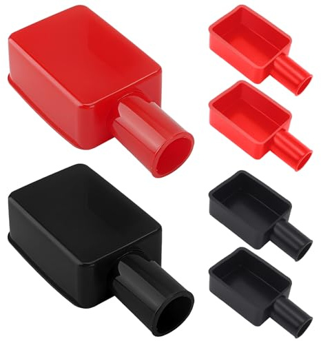 6x Batteriepolabdeckung,Rot Schwarz Isolierende Batterieklemmenabdeckung | Batterie Polkappe Schutzabdeckung,Positiv Negativ Batterieabdeckung für Auto LKW E-Bike Boot Marine Batterie Zubehör
