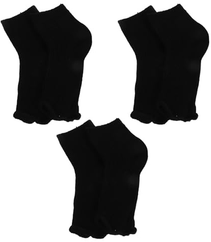 Cabilock 3 Paare Schwarze UV Schutz Fußabdeckung aus Stoff mit Flachem Munddesign und Einheitsgröße zum Schutz der Haut bei Pediküre und Gel Nageltrocknung