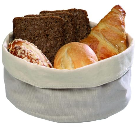 APS 30360 Runder Baumwoll-Brotkorb mit einstellbarer Höhe, 20 x 15 x 10 cm Beige