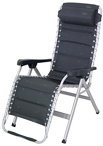 Crespo Relax ENTSPANNUNGSLIEGE - CAMPINGLIEGE MIT INTEGRIERTEM KOPFTEIL - Belastung 130 Kilo - Stuhl Abbildung - ANTHRAZIT -