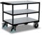 Variofit Schwerer Tischwagen, ESD, 3 Ladeflächen, Ladefläche 1000x600 mm
