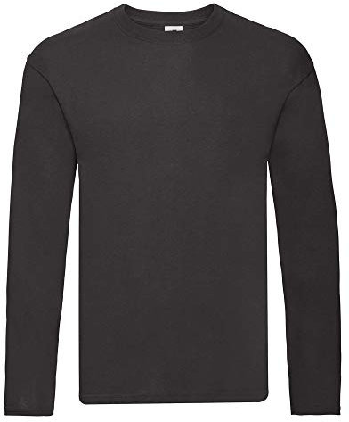 Fruit of the Loom Men's Valueweight Long Sleeve T-Shirt, Black, XX-Large