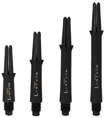 PerfectDarts 1 Set L Style L-Shaft Locked Straight Dart Stems MEDIUM 330 SCHWARZ Carbon