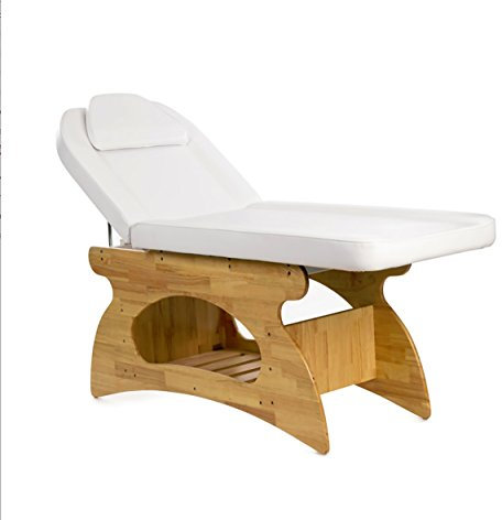 Massageliege aus Holz mit Ablage und Gesichtsloch für Kosmetikzentrum, Wellness und Spa