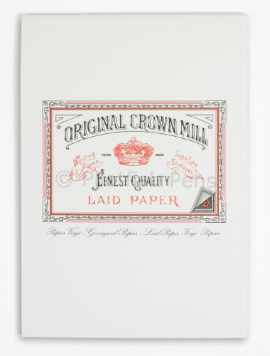Original Crown Mill 'Classic Line' Schreibblock, DIN A4, Büttenpapier mit feiner Rippenstruktur, Weiß - 50 Blatt