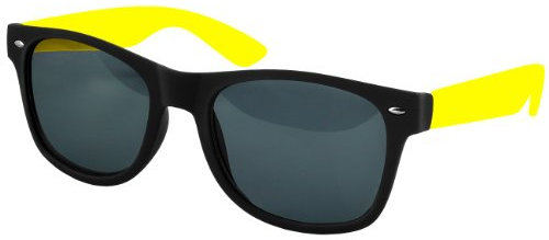 Caspar SG008 Unisex Retro Nerd Sonnenbrille, Farbe:neon gelb