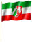 Stockflagge/Stockfahne NORDRHEIN-WESTFALEN Flagge/Fahne ca. 30 x 45 cm mit ca. 60cm Stab/Stock