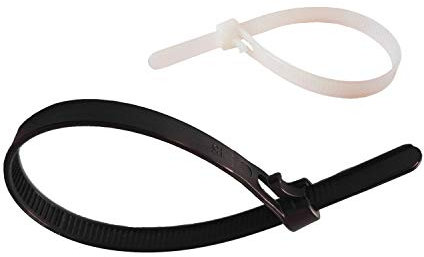 netproshop 10 x Kabelbinder lösbar 8,5x500mm natur oder schwarz extra stark!!, Farbe:Schwarz